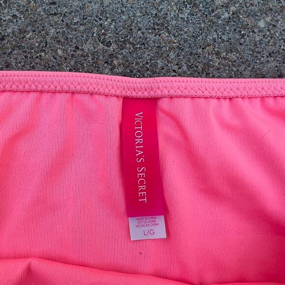 Victoria's Secret pink ruched side bikini bottoms LARGE - Picture 2 of 5